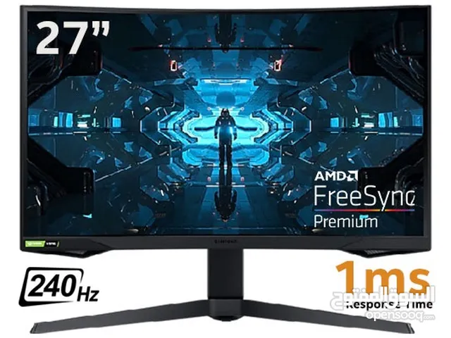 للبيع شاشة SAMSUNG G7 جودة 2K و 240hz الحجم 27 بوصة + يوجد شاشة اخرى 360HZ ROG SWIFT