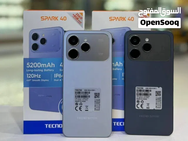 هاتف تكنو سبارك مشغل ايام  بسعة 256 جيجابايت ولون أسود متوفر خدمة التوصيل وهدايا