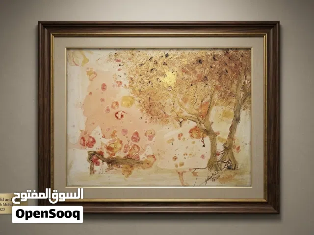 لوحة فنية أصلية: "Nature's Gold and Blush"