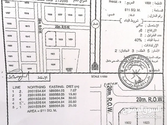 Residential Land for Sale in Al Batinah Wadi Al Ma'awal