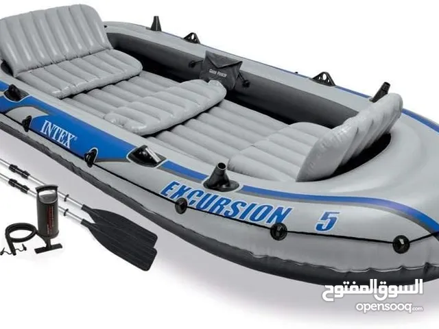 Intex Excursion Inflatable Boat Set with Aluminium Oars and Pump & 3 Life Jackets & extra 4 paddles