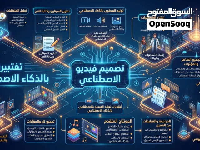 تصميم فيديوهات بالذكاء الاصطناعي ومونتاج AI