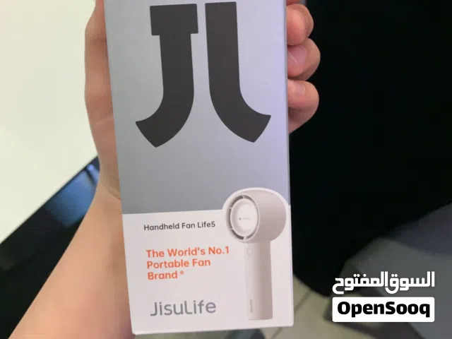 مروحة محمولة JisuLife Life5، أصليّة، بحالة ممتازة. بطارية تدوم لساعات، صغيرة وسهلة الحمل