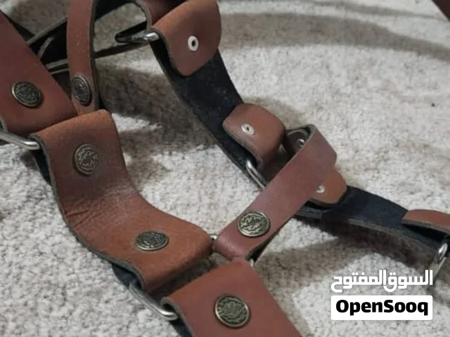 سيف عربي شغل يدوي مذهب باختام النصل الفولاذي مع غمد من الجلد الطبيعي مع حزام الارتداء من الجلد الطبي