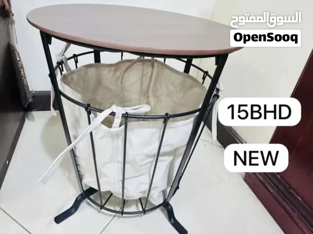 Storage table, black/pine light brown stained, 43 cm BD15