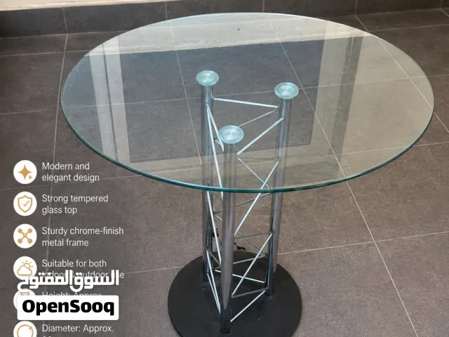 Big Elegant Round Glass Table