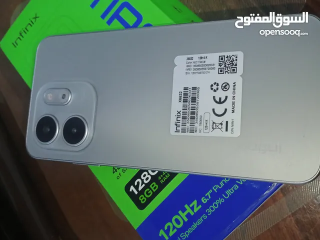 تلفون للبيع انفنكس سمارت 9 ذاكرة 128 لون فضي نظافة 100%