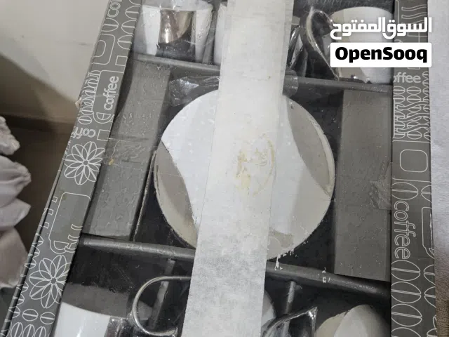 طقم فناجين/أكواب زجاج مع صحون