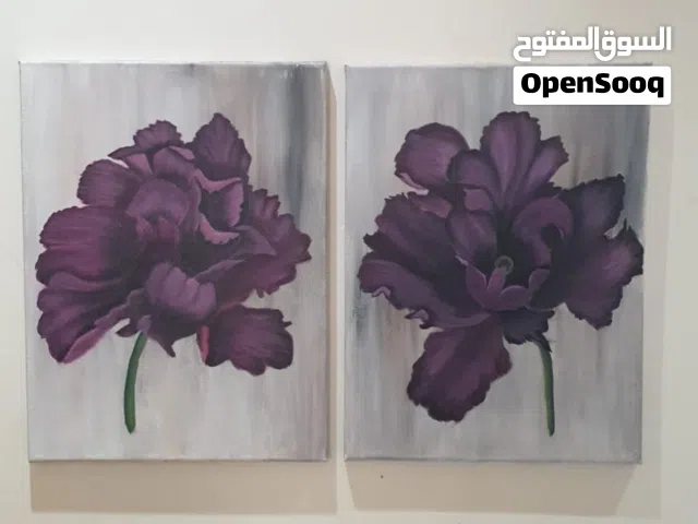 Purple Rose painting 30cm x 40cm 3X  original  SanoyaArtz