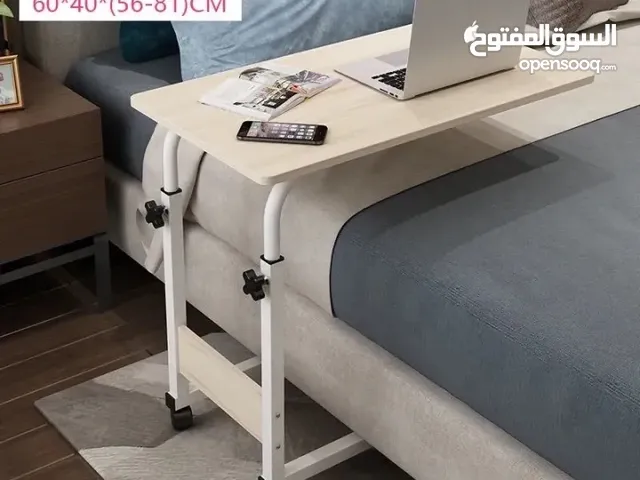 طاولات اكل للمرضى بجانب السرير 60 سم طاولة طبية فوق السرير، صينية طعام جانبية للسرير بارتفاع قابل لل