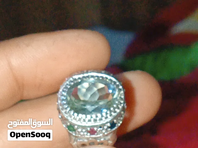 خاتم بحجر الاكومارين صياغة تطعيم