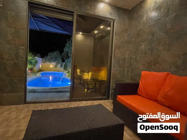 للبيع شاليه اخر طريق العارضه حوض معدي مسوره مع بركة سباحة مسوره بالكامل بيت ريفي مساحته 80متر كراجات