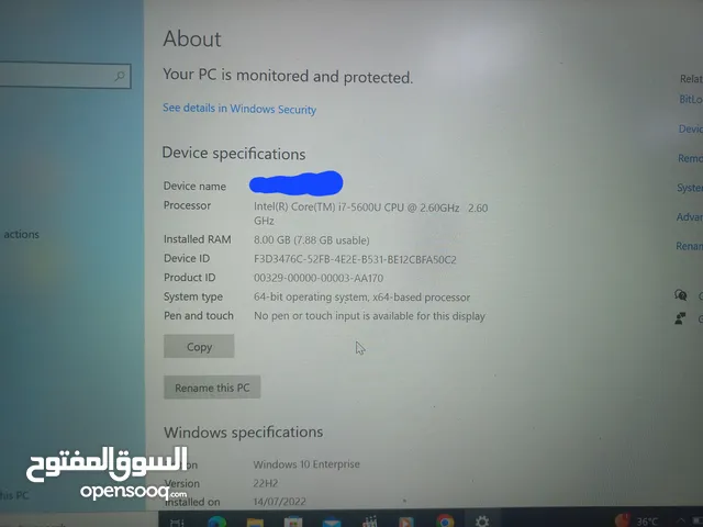 lap top HP ICORE 7 RAM 8 GIGA بحالته من غير عيوب بالشاحن الاصلي