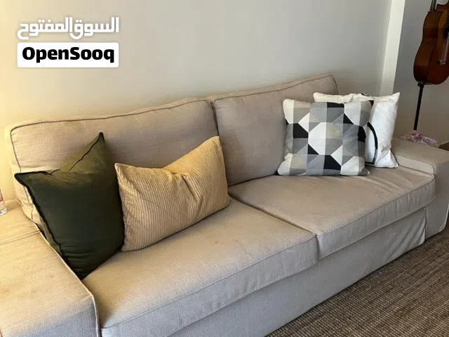 كنب مع كوشينز - Sofa (هدية سجادة وستائر بلوك اوت مع شيفون - كواليتي عالي عازل للشمس)