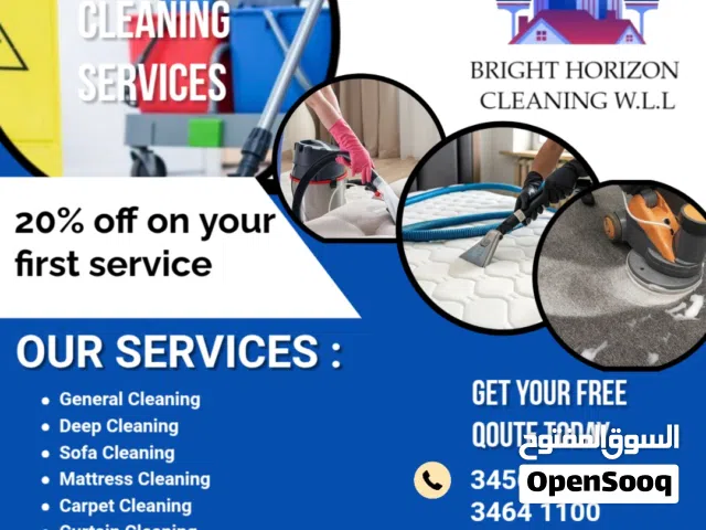 General Cleaning / Deep Cleaning / Sofa Cleaning / Mattress Cleaning / Carpet Cleaning