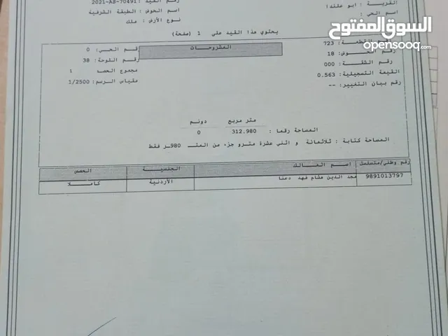 Residential Land for Sale in Amman Abu Alanda