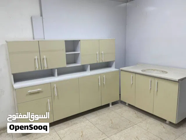 كاونتر خشب MDF ارضي وملحق قياس مترين وسنك متر و20 مرمر