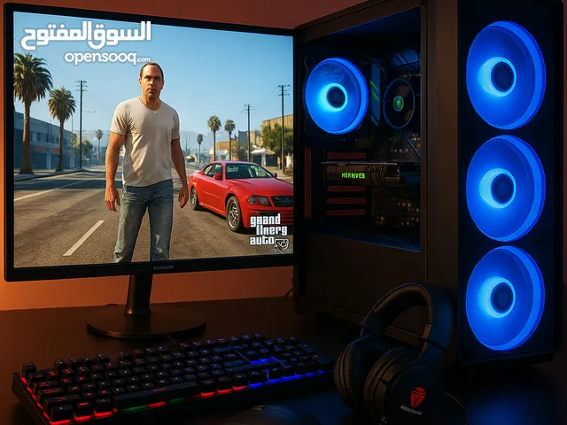 كمبيوتر جيمنج للبيع مواصفات ممتاز جدا للستريمر أو العاب أو تصميم بشغل كل شي في بالك
