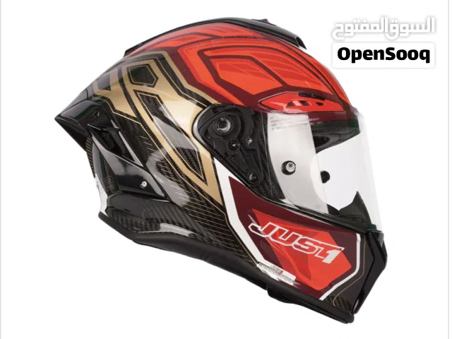 JUST1 J-GPR Instinct Fluo Light Red Carbon Full Face Helmet (ECE) - 680026