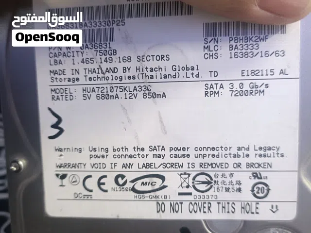 HDD 750 GB CAPACITY FOR SALE