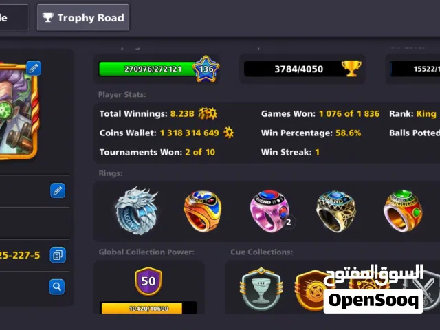 8BP ACCOUNT lvl 135 WITH 16 LEGENDARIES