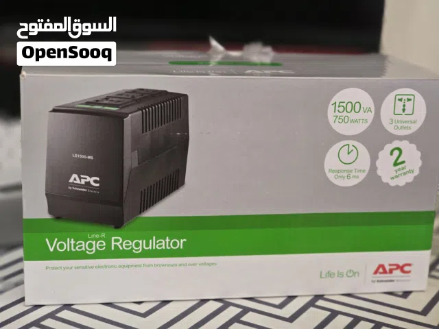 منظم كهرباء APC Line-R 1500VA 750W Automatic Voltage Regulator 3 Universal Outlets 230V - Black