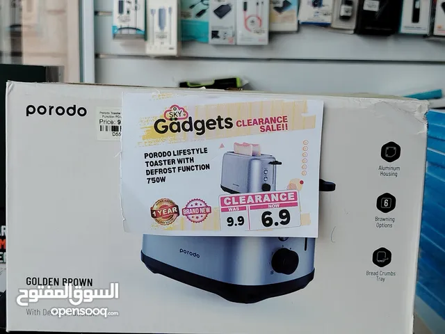 Porodo LifeStyle Golden Brown Toaster with Defrost Function 750W