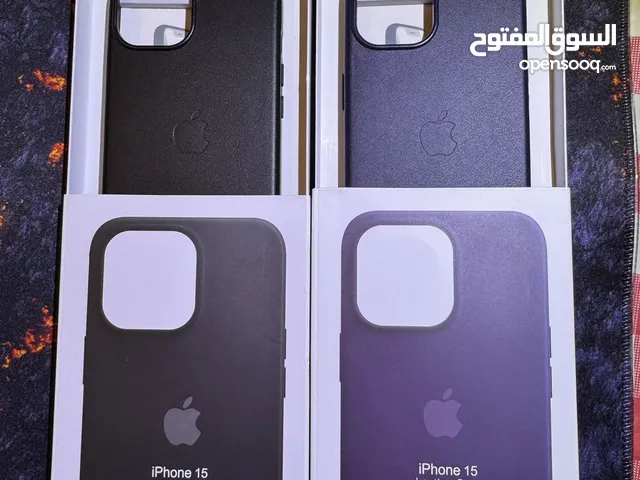 كفر أيفون 15 جلد الأصلي مع MagSafe . iPhone 15 leather case with MagSafe