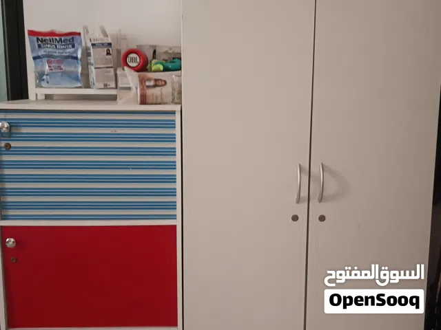 White Bedroom Wardrobe & Colorful Multi Cabinet Storage  دولاب ملابس أبيض وخزانة كبائن ملونة