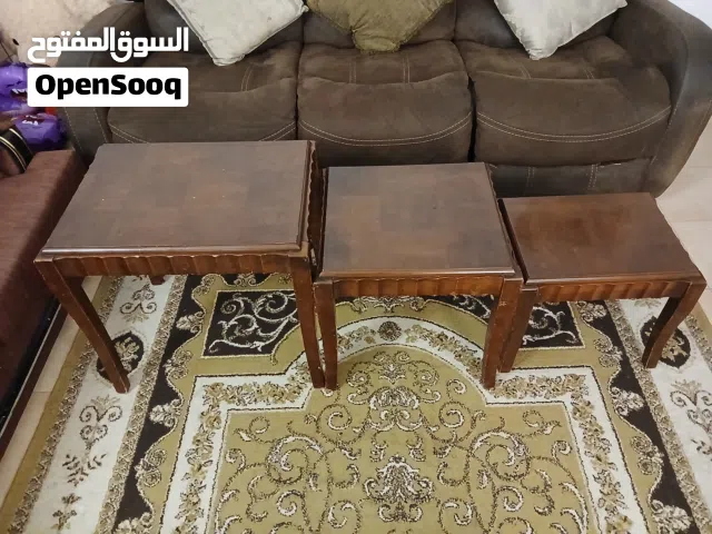 set of three antique  dark wood nesting tables 17 BD excellent condition  Pickup juffair