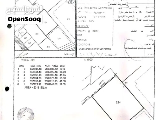 مباشر و حصري موقع فرصه ارض سكني تجاري روي