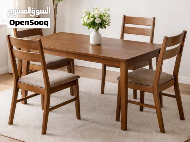طقم ميز طعام مودرن خشب طبيعي متين جداً لغرف المعيشة والمطابخ