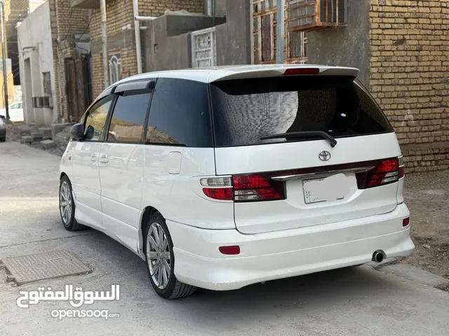 تيوتا استيما لون ابيض خليجي 2002 باب سلايد 7راكب سياحي مكان ذي قار 120 وبيها مجال للشراي