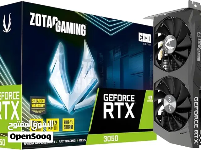 ZOTAC RTX 3050 ECO Edition 8GB – بحالة ممتازة وضمان حتى أبريل