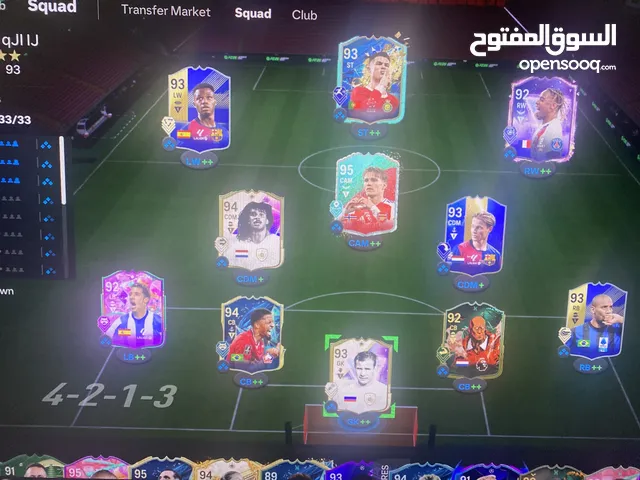 حساب FC25 متوفر فيه 1مليون كوينز، تشكيلة محترمة ابرز الاسماء(كريستيانو 93مايكون 93خوليت94