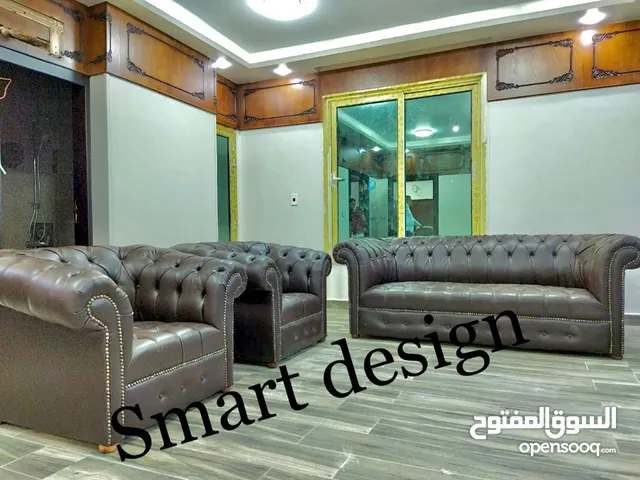 انتريه استقبال خشب زان احمر مبطن جلد كابتونيه مستورد office furniture classic/modern من سمارت ديزاين