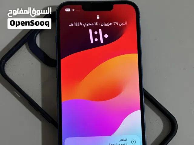 ايفون 13 العادي ذاكرة 128 بطارية 74 مكفوول كله بلادي