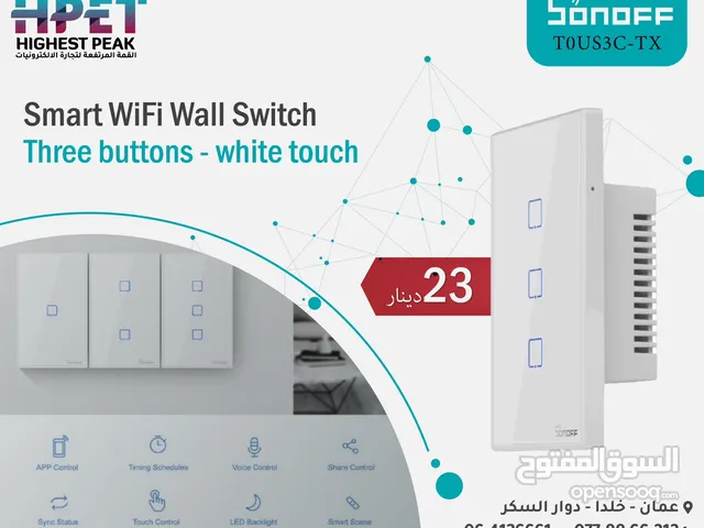 كبسات سمارت واي فاي سونوف Sonoff smart wifi wall switch T0US3C-TX white