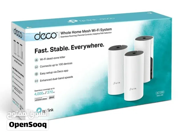 راوتر تي بي لنك ديكو M4  (سيت ثلال قطع) AC1200   TP-Link Deco M4 AC1200 3-Pack Whole Home Mesh Wi-Fi