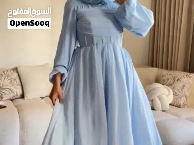 فستان شيفون ماكسي بودركلوش ملكي