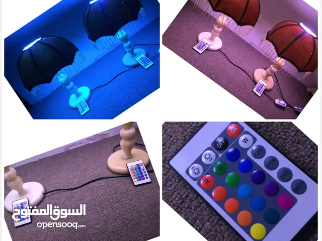 2 أبجورات رخام غرفة نوم عرائسي روووووعة مع ريموت لتغيير الوان الاضائة وتخفيض شدة وحساسية الضوء