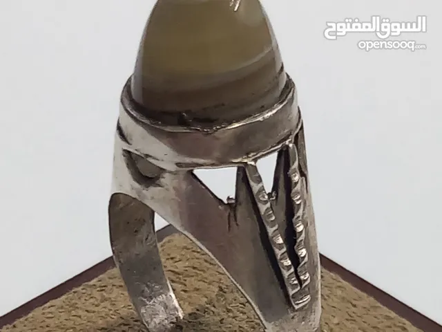 خاتم انتيك مرصع بحجر سليماني