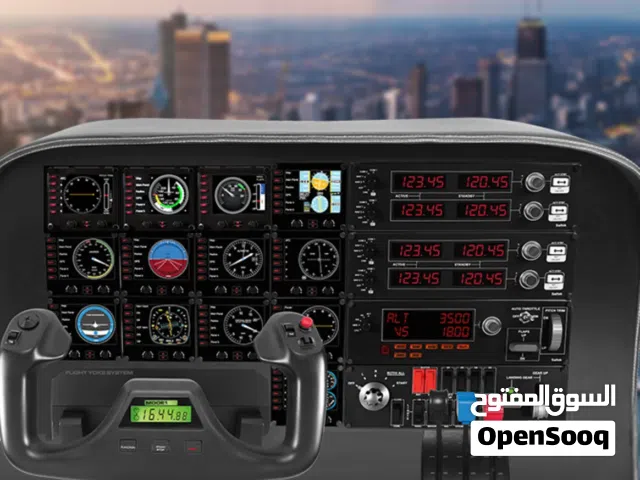 Logitech PRO Flight Yoke System + 3 Brand New Flight Panels + Thrustmaster TFRP Flight Rudder Pedals