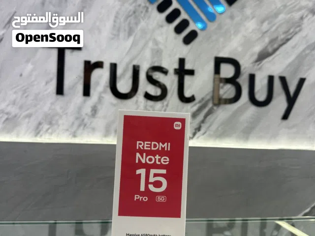 REDMI NOTE 15 PRO 5G 8ram /256 GB new ردمي نوت 15 برو 5جي 8رام /256 جيجا جديد مسكر بلكرتونه كفاله ال