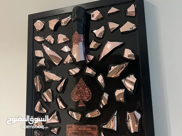 ACE Champagne Rosé Broken Bottle unique Art wall hanging decoration black decor