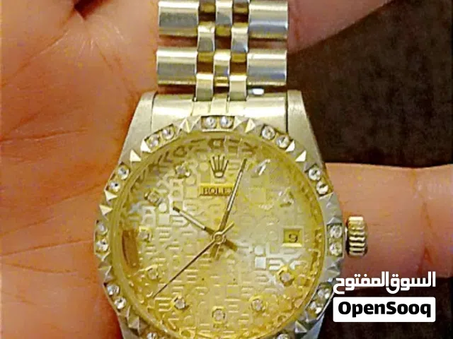 ساعتين رولكس اتوماتيك وحده ديتجيست كوبي ماستر ووحده  مينا ذهبي مزخرف حبه نادره بسعر حرق 75 للساعتين