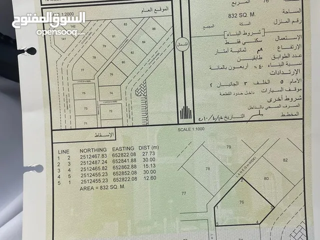 مساحة الارض 823 متر