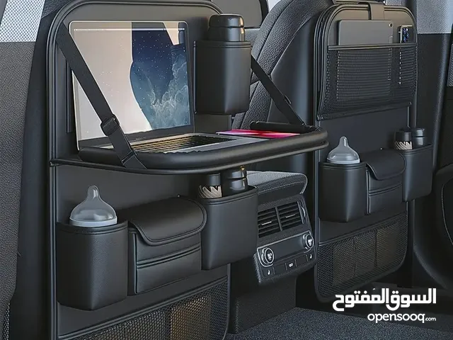 حافظة مقعد سيارة جلد PU أنيقة، فيها جيوب تخزين وطاولة صغيرة