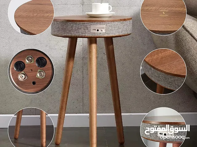 طاولة قهوة ذكية شحن لاسلكي مكبر صوت بلوتوث  طاولة جانبية ذكية الشحن مجانا