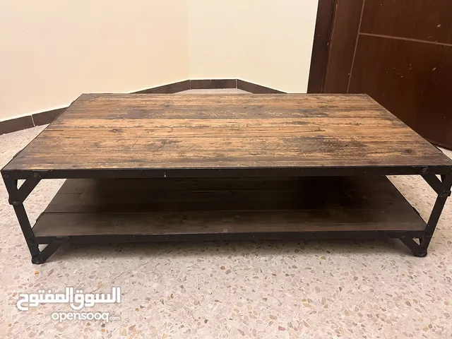 طاولة خشب أنتيك كبير + طاولة جانبية صغير